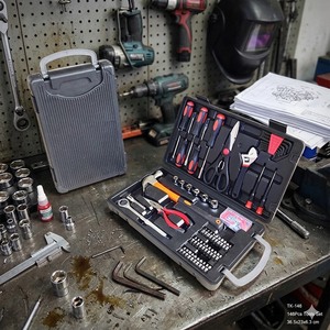 Kit d'outils manuels tout-en-un de 146 pièces, outils professionnels en acier au carbone de haute qualité, ensemble d'outils à main dans un coffret de rangement moulé TK-14 - Product Image 4