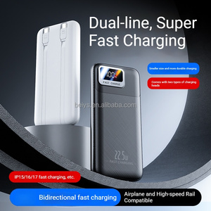 Nouvelle batterie externe OEM/<span class=keywords><strong>DOM</strong></span> 10000 mAh avec revêtement antidérapant texturé, charge rapide PD 22,5 W, câble intégré à 2 fils, chargeur portable - Product Image 6