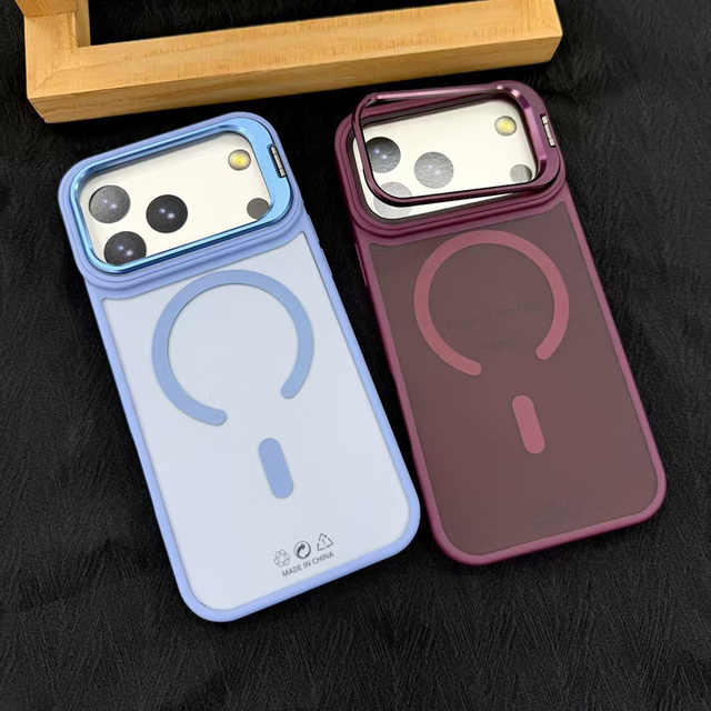 Best Selling for 18 Pro Max Camera Kickstand Matte Magnetic TPU+PC Shockproof Mobile Phone Case