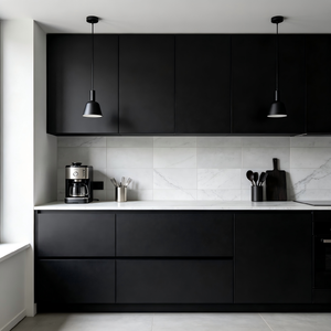 Armoires de <span class=keywords><strong>cuisine</strong></span> modernes sur mesure, finition stratifiée, directement de l'usine, <span class=keywords><strong>pour</strong></span> les intérieurs de villas haut de gamme - Product Image 1