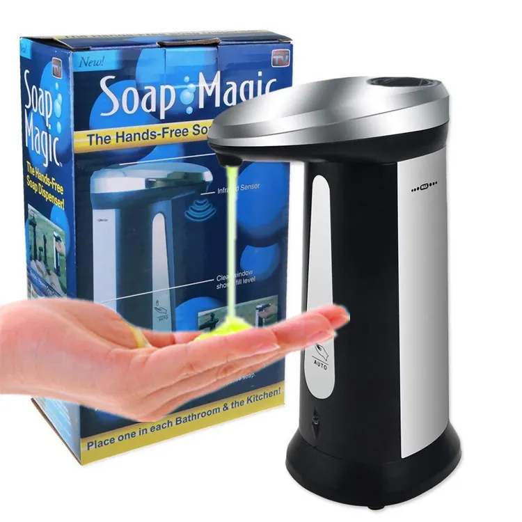 ABS Kunststoff Flüssigkeit Seife Hand Frei Touchless Batterie Betrieben Elektrische Sensor Auto Hand Sanitizer Dispenser für Badezimmer/Hotel