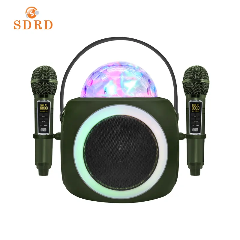 SDRD Sd325 домашний портативный светодиодный беспроводной Bt караоке-динамик с микрофонами