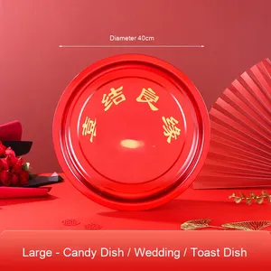 Wholesale Classic Design Disposable Red Square Fruit and <strong>Candy</strong> <strong>Tray</strong> for Weddings Festivals and Camping for Tea Serving - Product Image 2