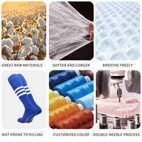 Chaussettes de football mi-hautes personnalisées avec logo pour hommes, chaussettes de sport respirantes à compression pour la course et l'entraînement