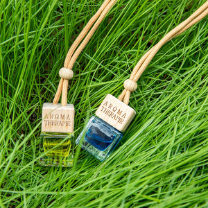 Elegante Botella Difusora de Aceites Esenciales para Coche, Mini, Cuadrada, de Vidrio, Vacía, de 8 ml, con Tapa de Madera Colgante, de Alta Calidad - Product Image 2