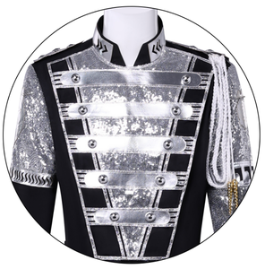 Ecowalson - Disfraz de Cantante Pop Retro de los <span class=keywords><strong>80</strong></span> para Halloween, Disfraz de Lentejuelas para Actuaciones en Escenario, Carnaval, Fiestas y Representaciones - Product Image 4