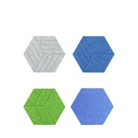 Tuiles hexagonales personnalisées de haute qualité en feutre auto-adhésives pour traitement acoustique et panneaux muraux insonorisés