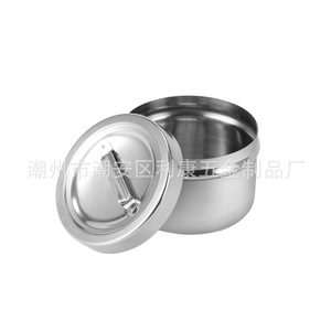 Tarros de algodón al por mayor de acero inoxidable engrosado estilo coreano con asas, tarros auxiliares para gasas, bolas de algodón a prueba de yodo - Product Image 2