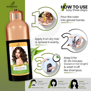 Nouveauté 500ml brun foncé semi-permanent instantané couverture des cheveux gris shampooing et après-shampooing crème à base de plantes longue durée 6-8 semaines - Product Image 6