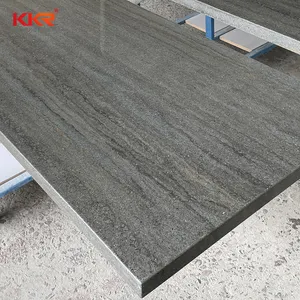 Artificial Stone Solid Surface Sheets Hotel Countertop Smokey Gray Color Wall Panel Custom OEM ODM Supplier GUA