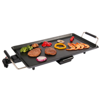 Barbecue Grill Plaque Chauffante XH-5229 Multifonctionnel Rotatif Électrique Marbre Noir Aluminium OEM PTFE Sans Pièces De Rechange Famille BBQ 52