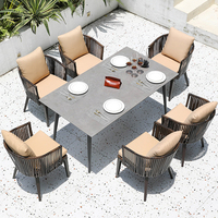 Ensemble de chaises de jardin en rotin portables haut de gamme modernes, imperméables et confortables pour restaurant, café, salon