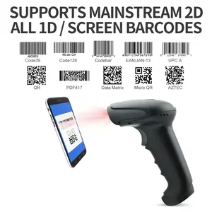 GTCODESTAR 2,4G drahtloser kabelgebundener 1D 2D QR-Barcode-Scanner tragbarer handgerät Barcode Datenmatrix-Leser PDF417 Micro HanXin Aztec