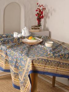 Mantel de diseño Floral con estampado de bloques de algodón puro lavable a máquina cubierta de mesa decorativa para el hogar para fiesta de boda - Product Image 5
