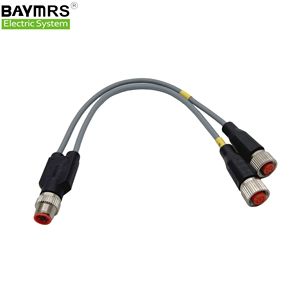 Сертифицированный качественный водонепроницаемый разъем M12 Y-разъем с одним из двух 4-контактных 5-контактных разъемов для безопасного соединения - Product Image 2