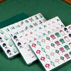 Fichas de mahjong americanas de 4 capas, color verde oscuro, acrílicas, personalizables, grabables, de lujo, tamaño pequeño, aptas para 4 jugadores, pulidas a mano. - Product Image 2
