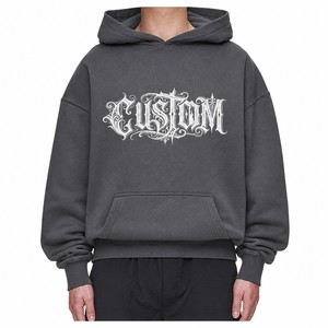 Felpa con Cappuccio da <span class=keywords><strong>Uomo</strong></span> <span class=keywords><strong>Taglie</strong></span> <span class=keywords><strong>Forti</strong></span> 100% Cotone Invernale Foderata Lavorata a Maglia Oversize Casual Pullover Streetwear Eco-Friendly - Product Image 2