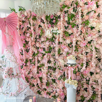 MoKtong Pink Rose 5D Flower Wall Backdrop 8ft X 8ft dengan Kain Kain Zipper di Bagian Belakang untuk Dekorasi Lamaran Romantis dan Ulang Tahun.