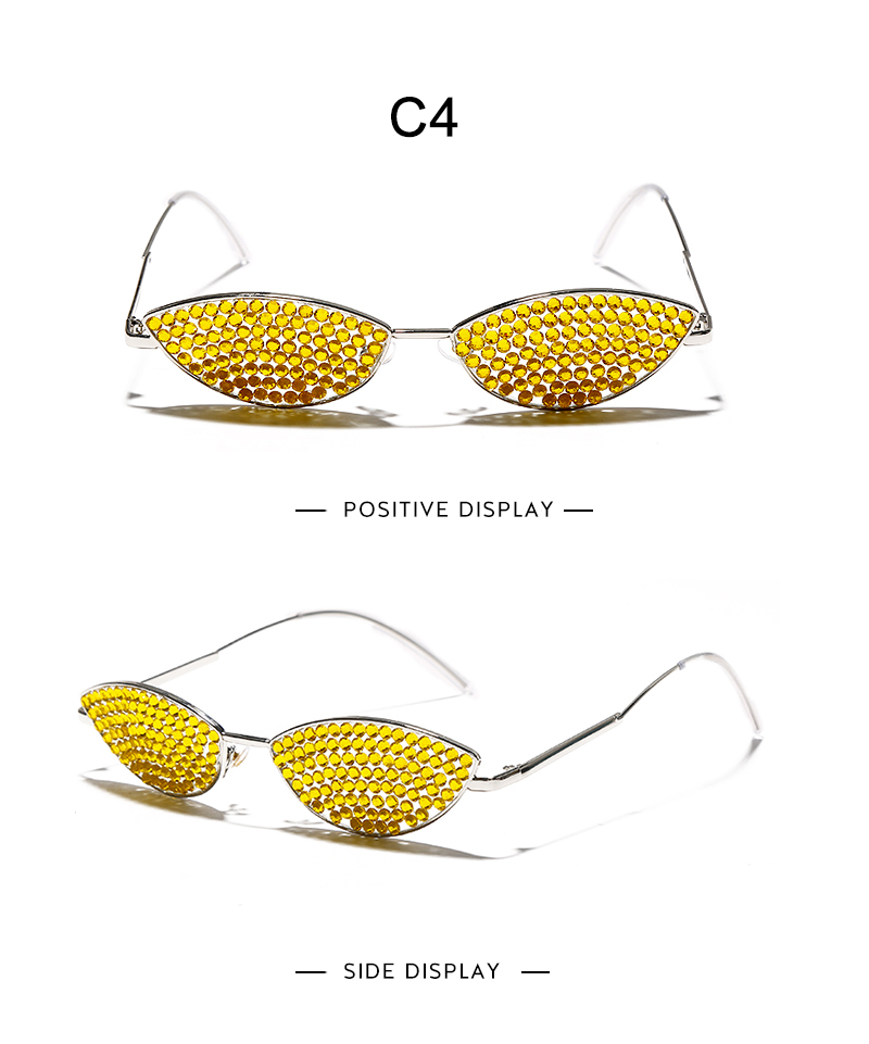 Gafas de sol de lujo vintage con diamantes de imitación para mujer, lentes de sol con forma de ojo de gato, 2023