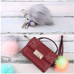 Offre Spéciale d'usine en vrac 13cm <span class=keywords><strong>pompon</strong></span> de raton laveur avec une corde pompons détachable moelleux vraie <span class=keywords><strong>fourrure</strong></span> de raton laveur boule garniture bonnets - Product Image 2