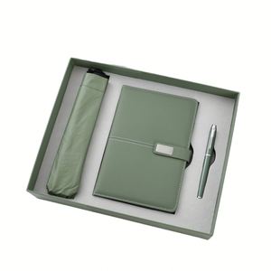 Ensemble cadeau d'entreprise classique personnalisé avec logo : carnet 3-en-1, stylo et parapluie pour événements et cadeaux promotionnels - Product Image 2