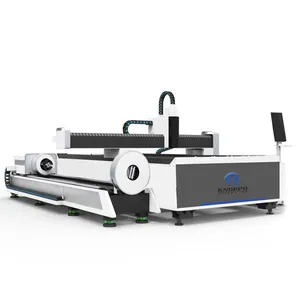 Metal Sheet Tube and Plate Fiber Laser Cutting Machine with Rotary Device using in iron art industry