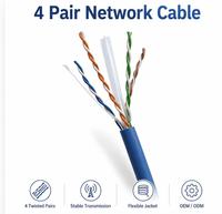 Cable de Comunicación LAN Cat6A CCA/305M PVC para Interiores, UTP de Alto Rendimiento, Conductor Sólido de 8 Hilos, 100m, Marca OEM/ODM Guangdong