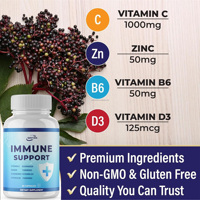 Capsules de soutien immunitaire multivitamines à base de plantes Capsule Vitamine saine Force corporelle Zinc Echinacea Cellulose