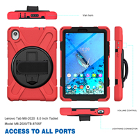 Fabrika fiyat Tablet kılıfı Lenovo Tab M8 için 8 inç 2020 TB-8705F 8705N 360 dönen Kickstand ve el kayışı omuz askısı ile