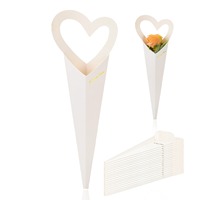 Boîtes en forme de cône pour emballer des bouquets de roses en forme de cœur, boîtes cadeaux pour fleurs pour la Saint-Valentin, les mariages, la fête des mères