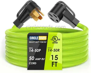 15FT NEMA 14-50P/R Heavy Duty 6/3+8/1 Gauge STW Wire EV Extension Cord with Grip Handle Tesla Model 3/S/X/Y