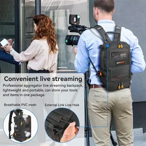 Özel ağır Polyester örgü taşınabilir uygun ekipman aracı depolama canlı akış cihazı sırt çantası