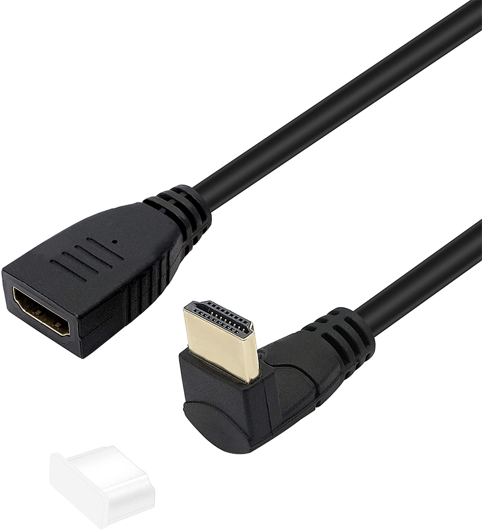 Hdmi kablosu Hdmi 90 derece uzatma kablosu altın 3D 60HZ 18gbps erkek kadın yüksek çözünürlüklü Oem HD 19pin 4k ses Transfer