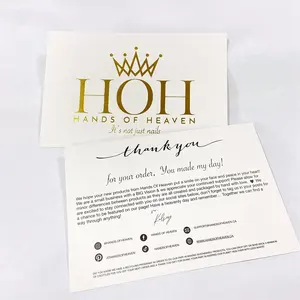 Custom printing thank you for shopping with us card small business cards with gold foil