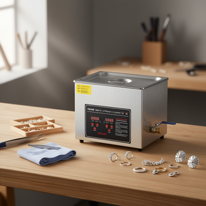 Nettoyeur à ultrasons numérique Vevor 6L en acier inoxydable chauffant pour bijoux, lunettes et petites pièces - Product Image 2