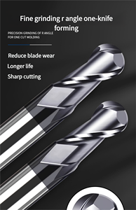 硬质合金钨钢外角半径2槽球铣刀数控加工钢零件 - Product Image 2