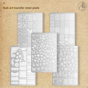 Best Selling Stainless Steel <strong>Nail</strong> Art Stamping Plates Featuring Lace Butterfly Floral Herringbone Patterns <strong>Nail</strong> <strong>Transfer</strong> - Product Image 2