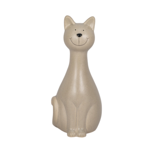 Statuetta di gattino sottile in ceramica, scultura in gres per decorazioni per la casa, bagno, ufficio, soggiorno, espositore da scaffale - Product Image 1