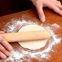 Rouleau à pâtisserie en bois écologique personnalisable avec échelle (25cm/30cm/40.5cm) et logo sur mesure pour la pâtisserie de pizzas, de gâteaux et de biscuits