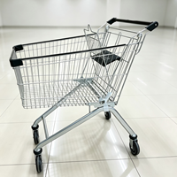 DIKA DK-E-180L Chariot de courses pliable en acier robuste pour supermarché, avec roues élévateur et siège, galvanisé anti-corrosion