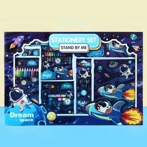 Hot Sale Stationery Items School Supplies Children Gift Cute Cartoon Color Pen Pencil Ruler Rubber Stationery Sets