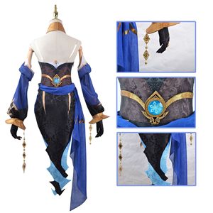 Game Genshin Impact <strong>Cosplay</strong> Costumes Halloween Keqing Ponytails Mixed Blue <strong>Cosplay</strong> - Product Image 3