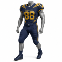 Ensemble d'uniformes de football américain personnalisés QuestLink, sublimés, avec pantalon à 7 protections et maillot de match, uniforme d'équipe robuste