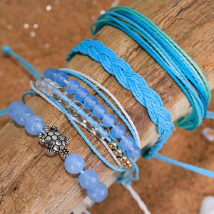 Bracelet en corde de cire style <span class=keywords><strong>Pura</strong></span> <span class=keywords><strong>Vida</strong></span> pour l'été, réglable, empilable, imperméable, avec breloque tortue de mer - Product Image 6