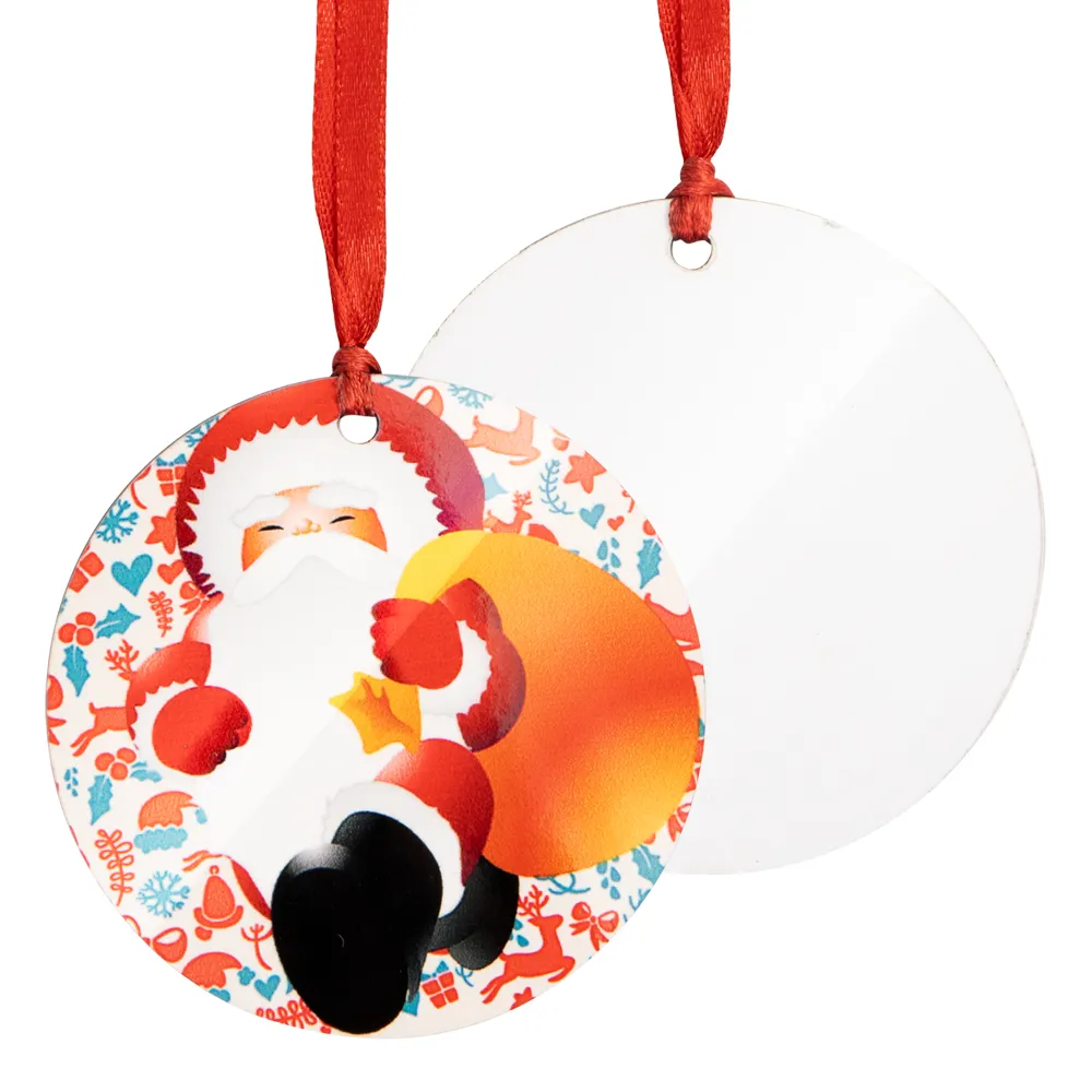 Customized Round Sublimation Blank Ornaments Christmas Ball Pendant Hanging Decorations MDF Widget