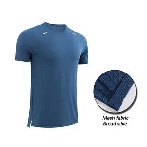 Mens Running Fitness Custom Logo Workout Sportswear Men Quick Dry Polyester T Shirts Active Training Wear Men Clothes