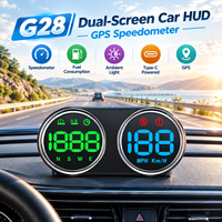 Compteur de vitesse GPS HUD double écran WiiYii G28 2026 avec lumière ambiante et Type-C pour toutes les voitures à essence