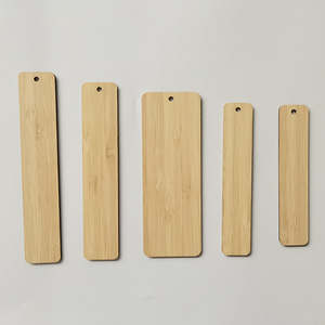Wholesale Different Sizes Bamboo Wood Blank Bookmark Unfinished Natural Wood Hanging Tag Bookmark for DIY Craft Gift