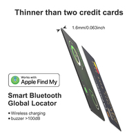 ISOOCO Portefeuille ultra-fin étanche 1,6 mm rechargeable sans fil pour Apple AirTag, compatible iOS iPhone 17 Air 11 Pro Max