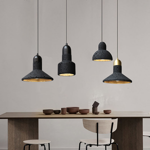 Lampe suspendue en travertin <span class=keywords><strong>noir</strong></span>, pierre naturelle, luminaire décoratif de chevet, lustre E27, <span class=keywords><strong>suspension</strong></span> moderne minimaliste - Product Image 6